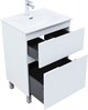 AQUANET Тумба с раковиной Алвита new 60 (Flash) напольная 2 ящ. цв. белый матовый AQUANET-345685