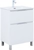 AQUANET Тумба с раковиной Алвита new 60 (Flat) напольная 2 ящ. цв. белый матовый AQUANET-345675
