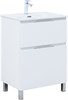 AQUANET Тумба с раковиной Алвита new 60 (Flat) напольная 2 ящ. цв. белый матовый AQUANET-345675