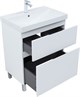 AQUANET Тумба с раковиной Алвита new 70 (Flat) напольная 2 ящ. цв. белый матовый AQUANET-345677