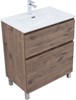 AQUANET Тумба с раковиной Алвита new 70 (Flat) напольная 2 ящ. цв.дуб веллингтон табак AQUANET-345678