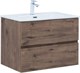 AQUANET Тумба с раковиной Алвита new 70 2 ящ. цв.дуб веллингтон табак AQUANET-335686