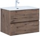 AQUANET Тумба с раковиной Алвита new 70 2 ящ. цв.дуб веллингтон табак AQUANET-335686