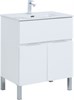 AQUANET Тумба с раковиной Алвита new 70 напольная 1 ящ., 2 дв. цв.белый матовый AQUANET-306146