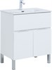 AQUANET Тумба с раковиной Алвита new 70 напольная 1 ящ., 2 дв. цв.белый матовый AQUANET-306146