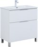 AQUANET Тумба с раковиной Алвита new 80 (Flat) напольная 2 ящ. цв. белый матовый AQUANET-345679