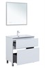 AQUANET Тумба с раковиной Алвита new 80 (Flat) напольная 2 ящ. цв. белый матовый AQUANET-345679