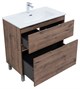 AQUANET Тумба с раковиной Алвита new 80 (Flat) напольная 2 ящ. цв.дуб веллингтон табак AQUANET-345680