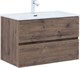 AQUANET Тумба с раковиной Алвита new 80 2 ящ. цв.дуб веллингтон табак AQUANET-335687