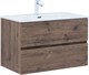 AQUANET Тумба с раковиной Алвита new 80 2 ящ. цв.дуб веллингтон табак AQUANET-335687