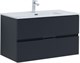 AQUANET Тумба с раковиной Алвита new 90 2 ящ. цв.антрацит AQUANET-306164