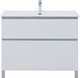 AQUANET Тумба с раковиной Вега 100 (Flat) напольная 2 ящ. цв. белый глянец AQUANET-345379