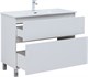 AQUANET Тумба с раковиной Вега 100 (Flat) напольная 2 ящ. цв. белый глянец AQUANET-345379