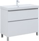 AQUANET Тумба с раковиной Вега 100 (Ирис) напольная 2 ящ. цв. белый глянец AQUANET-345373