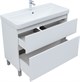 AQUANET Тумба с раковиной Вега 100 (Ирис) напольная 2 ящ. цв. белый глянец AQUANET-345373