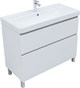 AQUANET Тумба с раковиной Вега 100 (Ирис) напольная 2 ящ. цв. белый глянец AQUANET-345373