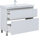 AQUANET Тумба с раковиной Вега 100 (Ирис) напольная 2 ящ. цв. белый глянец AQUANET-345373