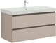 AQUANET Тумба с раковиной Вега 2.0 100 2 ящ. цв.бежевый (раковина Ирис) AQUANET-344756