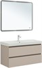AQUANET Тумба с раковиной Вега 2.0 100 2 ящ. цв.бежевый (раковина Ирис) AQUANET-344756