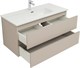 AQUANET Тумба с раковиной Вега 2.0 100 2 ящ. цв.бежевый (раковина Ирис) AQUANET-344756