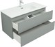 AQUANET Тумба с раковиной Вега 2.0 100 2 ящ. цв.мисти грин (раковина Ирис) AQUANET-344752