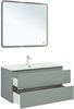 AQUANET Тумба с раковиной Вега 2.0 100 2 ящ. цв.мисти грин (раковина Ирис) AQUANET-344752