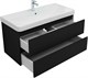 AQUANET Тумба с раковиной Вега 2.0 100 2 ящ. цв.черный (раковина Ирис) AQUANET-344745
