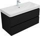 AQUANET Тумба с раковиной Вега 2.0 100 2 ящ. цв.черный (раковина Ирис) AQUANET-344745