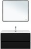 AQUANET Тумба с раковиной Вега 2.0 100 2 ящ. цв.черный (раковина Ирис) AQUANET-344745
