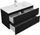 AQUANET Тумба с раковиной Вега 2.0 100 2 ящ. цв.черный (раковина Ирис) AQUANET-344745