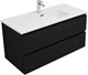 AQUANET Тумба с раковиной Вега 2.0 100 2 ящ. цв.черный (раковина Ирис) AQUANET-344745