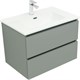 AQUANET Тумба с раковиной Вега 2.0 70 2 ящ. цв.мисти грин (раковина Ирис) AQUANET-344750
