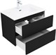 AQUANET Тумба с раковиной Вега 2.0 70 2 ящ. цв.черный (раковина Flat) AQUANET-344766