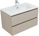 AQUANET Тумба с раковиной Вега 2.0 80 2 ящ. цв.бежевый (раковина Ирис) AQUANET-344754