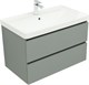 AQUANET Тумба с раковиной Вега 2.0 80 2 ящ. цв.мисти грин (раковина Ирис) AQUANET-344749