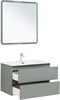 AQUANET Тумба с раковиной Вега 2.0 80 2 ящ. цв.мисти грин (раковина Ирис) AQUANET-344749