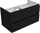 AQUANET Тумба с раковиной Вега 2.0 90 2 ящ. цв.черный (раковина Ирис) AQUANET-344743
