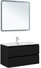 AQUANET Тумба с раковиной Вега 2.0 90 2 ящ. цв.черный (раковина Ирис) AQUANET-344743