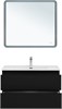 AQUANET Тумба с раковиной Вега 2.0 90 2 ящ. цв.черный (раковина Ирис) AQUANET-344743