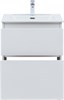 AQUANET Тумба с раковиной Вега 60 (Flat) напольная 2 ящ. цв. белый глянец AQUANET-345380