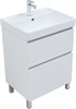 AQUANET Тумба с раковиной Вега 60 напольная белый глянец AQUANET-367333