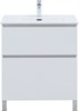 AQUANET Тумба с раковиной Вега 70 (Flat) напольная 2 ящ. цв. белый глянец AQUANET-345381