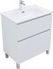 AQUANET Тумба с раковиной Вега 70 (Flat) напольная 2 ящ. цв. белый глянец AQUANET-345381