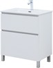 AQUANET Тумба с раковиной Вега 70 (Flat) напольная 2 ящ. цв. белый глянец AQUANET-345381