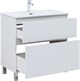 AQUANET Тумба с раковиной Вега 80 (Flat) напольная 2 ящ. цв. белый глянец AQUANET-345382