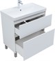 AQUANET Тумба с раковиной Вега 80 (Ирис) напольная 2 ящ. цв. белый глянец AQUANET-345377