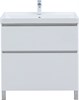 AQUANET Тумба с раковиной Вега 80 (Ирис) напольная 2 ящ. цв. белый глянец AQUANET-345377