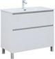 AQUANET Тумба с раковиной Вега 90 (Flat) напольная 2 ящ. цв. белый глянец AQUANET-345383
