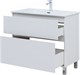 AQUANET Тумба с раковиной Вега 90 (Flat) напольная 2 ящ. цв. белый глянец AQUANET-345383