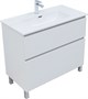 AQUANET Тумба с раковиной Вега 90 (Flat) напольная 2 ящ. цв. белый глянец AQUANET-345383
